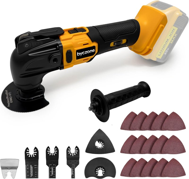 byczone Cordless Oscillating Multitool Compatible with DeWalt 20V Max Battery, Tool Only, 6 Speeds 8,500-21,000 RPM, Bulit-in LED Light, 22 Accessories, Oscillating Power Tools for Scraping Cutting Sanding - Image 1